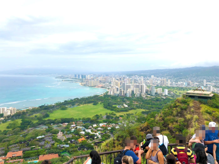 ハワイ ダイヤモンドヘッド 観光 登山 感想 レビュー 山頂からの風景
