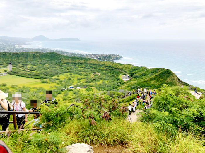 ハワイ ダイヤモンドヘッド 観光 登山 感想 レビュー 山頂からの風景 カルデラ タフリング