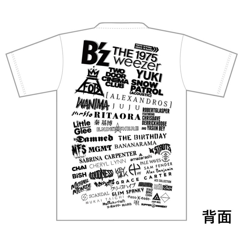 サマソニ出演アーティスト日別ロゴ入りTシャツホワイトレビュー