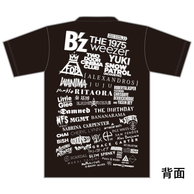 サマソニ出演アーティスト日別ロゴ入りTシャツブラックレビュー